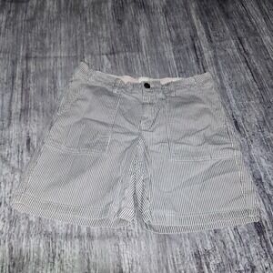 GAP Girlfriend Chino Shorts Size 6 Blue Striped Casual Summer